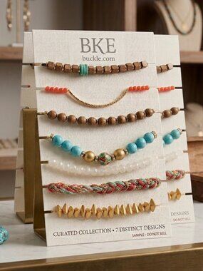 BKE 2-set bundle of trendy, bohemian-inspired stretch bracelets
